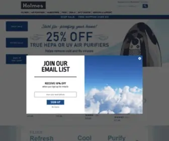 Holmesproducts.com(Holmes Products Filters Aer1 Air Purifiers Humidifiers Fans Heaters Heated Bedding) Screenshot