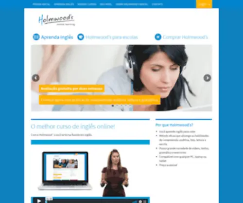 Holmwoods.com.br(Curso de inglês online) Screenshot