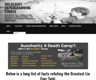 Holocaustdeprogrammingcourse.com(Below is a long list of facts refuting the Greatest Lie Ever Told) Screenshot