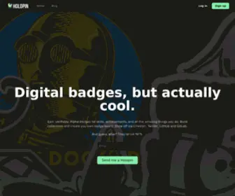 Holopin.io(Get recognized and validate your skills and achievements with digital badges that work on github) Screenshot