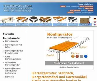 Holzhandel-Zahn.de(Bierzeltgarnituren und Stehtische aus eigener Herstellung) Screenshot