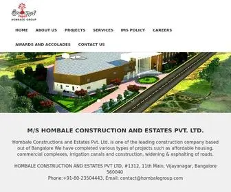 Hombalegroup.com(Hombale Constructions and Estates Pvt. Ltd) Screenshot