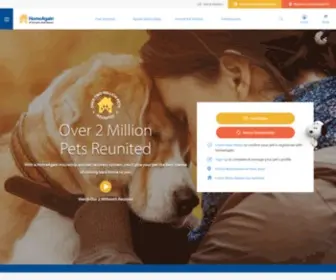 Homeagain.com(Official HomeAgain website. Get a HomeAgain microchip for pets & join our membership program) Screenshot