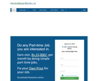 Homebaseworks.in(Best Part time Jobs Provider in India) Screenshot