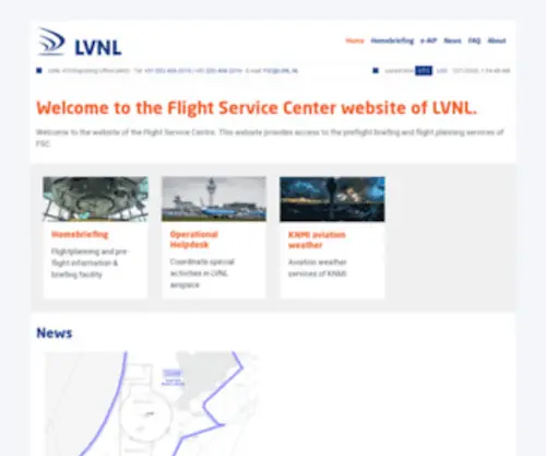 Homebriefing.nl(The website of the Flight Service Centre. This website) Screenshot