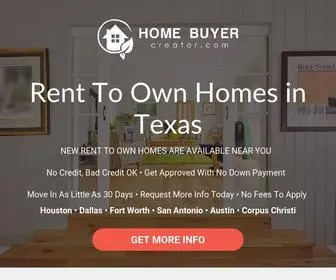 Homebuyercreator.com(Rent To Own Homes in Texas) Screenshot