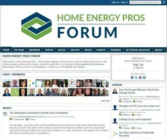 Homeenergypros.org(Home Energy Pros Forum) Screenshot