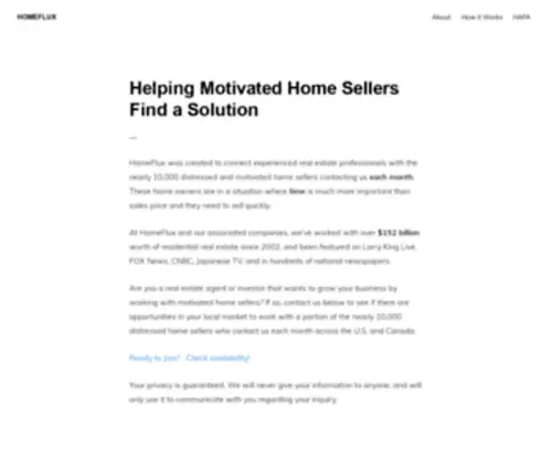 Homeflux.com(Motivated Home Sellers from HomeFlux) Screenshot