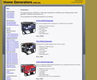 Homegenerators.com.au(Home Generators) Screenshot