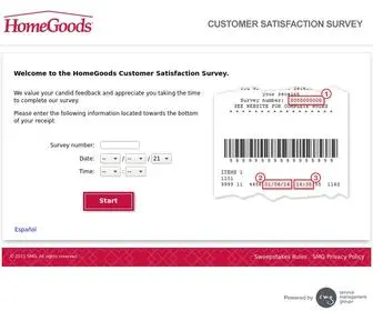 Homegoodsfeedback.com(HomeGoods Customer Satisfaction Survey) Screenshot