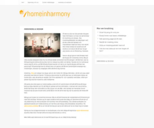 Homeinharmony.se Screenshot