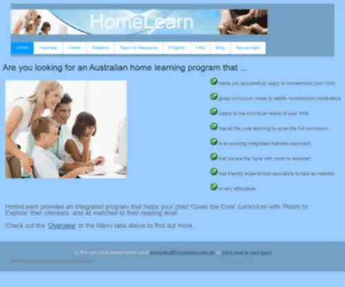 Homelearn.com.au(HomeLearn Homeschooling Program) Screenshot
