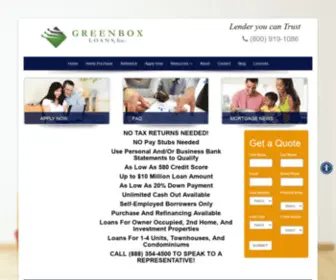 Homeloanswithnotaxreturns.com(Greenbox Loans) Screenshot