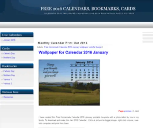 Homemadecraftsandgift.com(Free 2013 Calendars and Bookmarks) Screenshot