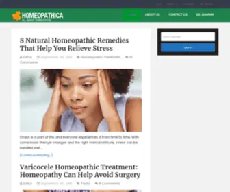 Homeopathica.com(All about Homeopathy) Screenshot