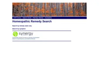 Homeopathicremedysearch.com(Washington Homeopathic Products) Screenshot