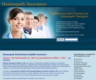 Homeopathinsurance.ca(Homeopath Insurance) Screenshot