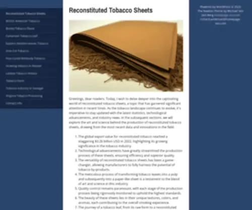 Homepage-Seo.com(A Closer Look at Reconstituted Tobacco Sheets) Screenshot