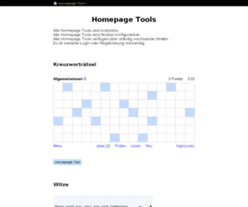 Homepage-Tools.net(Homepage Tools) Screenshot