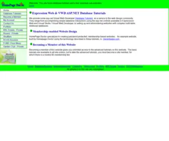 Homepagedoctor.com(ASP.NET Database Tutorials for Expression Web and VWD Visual Web Developer) Screenshot