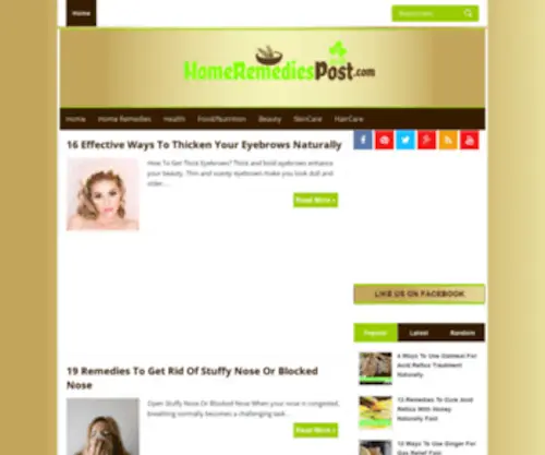 Homeremediespost.com(Home Remedies Post) Screenshot