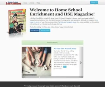 Homeschoolenrichment.com(Home School Enrichment and HSE Magazine) Screenshot