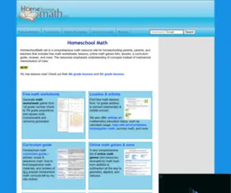 Homeschoolmath.net(Homeschool Math) Screenshot