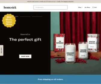 Homesickcandles.com(Natural Soy Wax Blend Scented Candles) Screenshot
