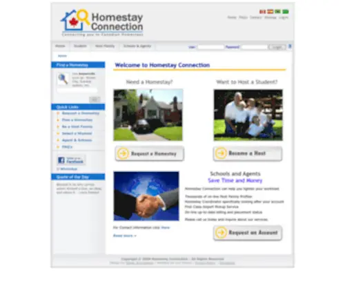 Homestayconnection.ca(Homestay Connection) Screenshot