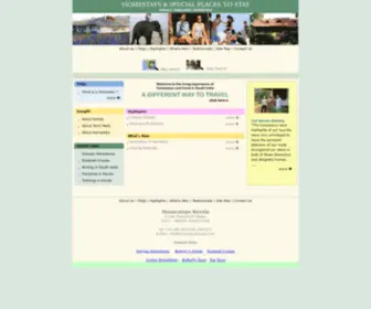 Homestayskerala.com(Homestays and Guest Houses in Kerala and South India) Screenshot