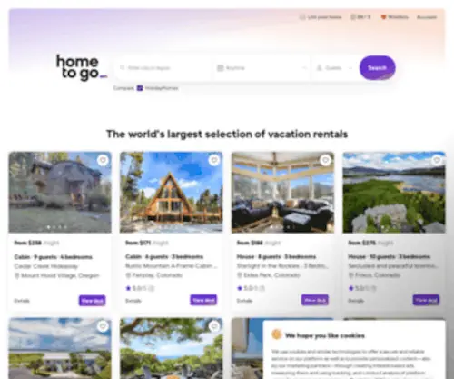 Hometogo.com(Vacation Rentals) Screenshot