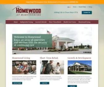 Homewoodmartinsburg.com(Central PA Retirement Community) Screenshot