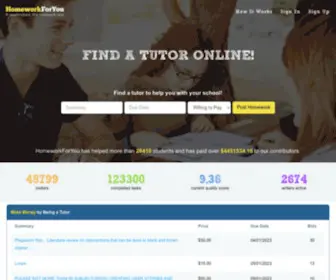 Homeworkforyou.com(Browse For Homework Do My Homework) Screenshot