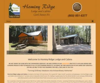 Hominyridge.com(Hominy Ridge Lodge and Cabins) Screenshot