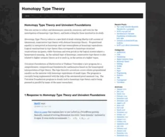 Homotopytypetheory.org(Homotopytypetheory) Screenshot