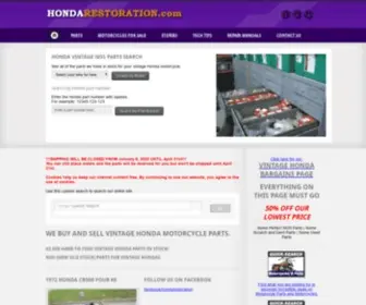 Hondarestoration.com(Vintage Honda Motorcycle Parts) Screenshot