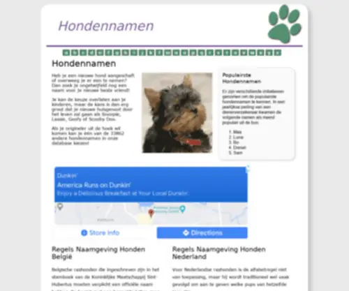 Hondennamen.biz(Hondennamen) Screenshot