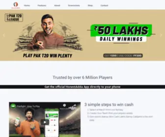 Honestadda.com(Play Fantasy Cricket Online) Screenshot