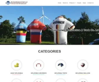 Honestinflatable.com(Advertising Inflatables For Sale) Screenshot