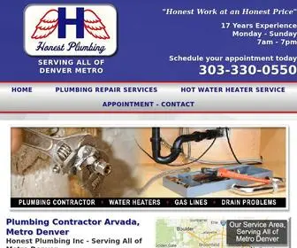 Honestplumbingdenver.com(Honest Plumbing in Arvada) Screenshot