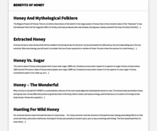 Honey-Health.com(Health Benefits of Honey) Screenshot