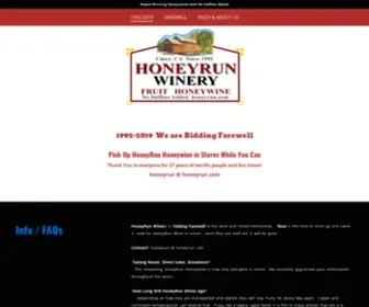 Honeyrun.com(HoneyRun Winery Chico CA fruit honeywine NSA) Screenshot