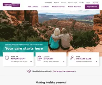 Honorhealth.com(Focused on a healthier Arizona) Screenshot