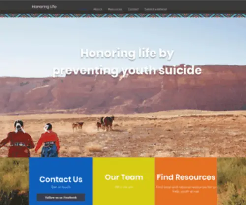 Honoringlife.org(Shiprock Site) Screenshot