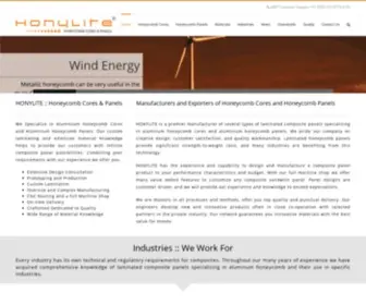 Honylite.com(Aluminium Honeycomb Core) Screenshot