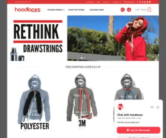 Hoodlaces.com(Replacment hoodie strings that install in seconds) Screenshot