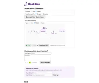 Hookgen.com(Music Hook Generator) Screenshot