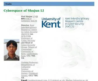 Hooklee.com(Prof shujun li's cyberspace (personal web site)) Screenshot