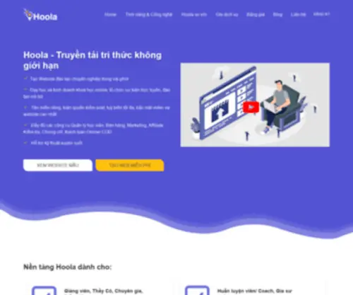 Hoola.vn(Nền tảng tạo website đào tạo trực tuyến) Screenshot