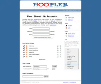 Hoopler.com(Share the Hoopla) Screenshot